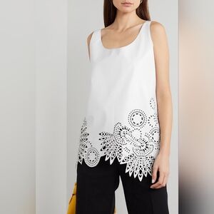 DRIES VAN NOTEN Laser Cut Leather Tank Top In Off White FR 38 US 6 M Org $1,420
